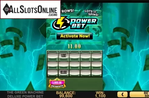 Win Screen 2. Green Machine Deluxe Power Bet from High 5 Games