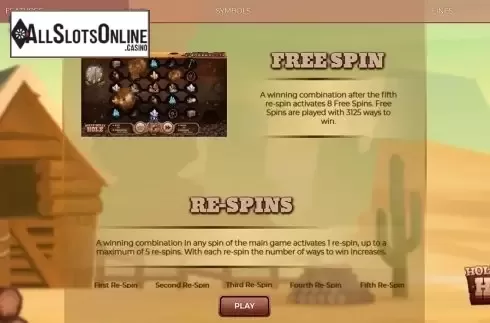 Paytable 1. Holly Molly Hole from Spinmatic