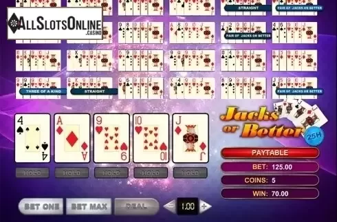 Win screen. Jacks Or Better 25 Hands from GVG