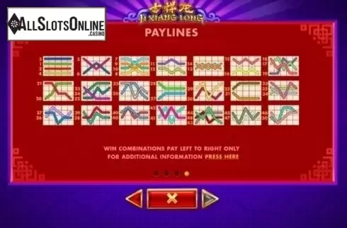 Paytable 4. Ji Xiang Long from Skywind Group