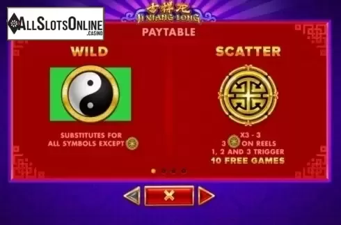 Paytable 1. Ji Xiang Long from Skywind Group