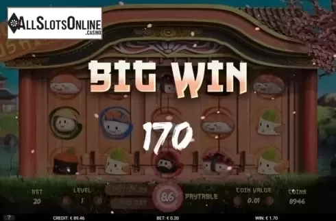 Win Screen. Jumping Sushi from Gamshy
