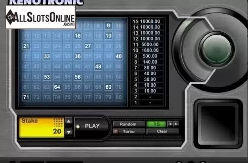 Game Screen 2. Kenotronic from 1X2gaming