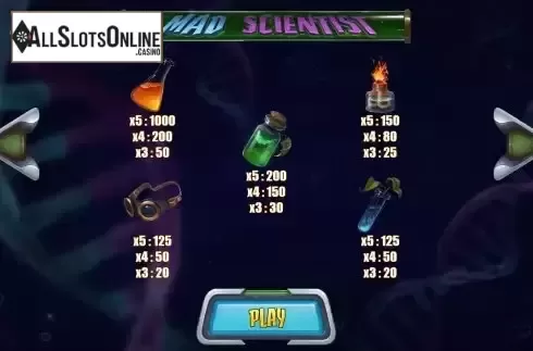 Paytable screen 2
