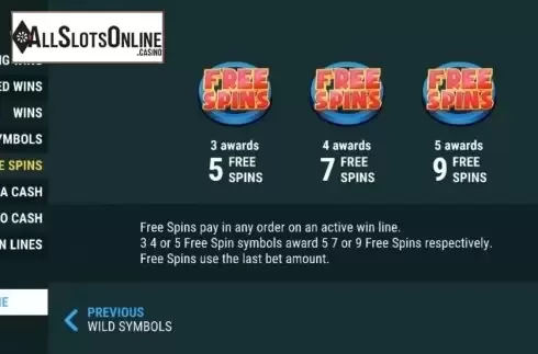 Paytable 3. Mega Combo Cash (Slot Factory) from Slot Factory