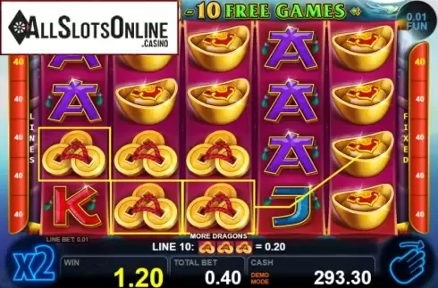 Win screen 2. More Dragons from Casino Technology