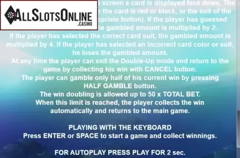 Paytable 4. More Dragons from Casino Technology