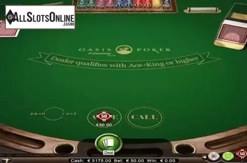 Game Screen. Oasis Poker Professional Series High Limit from NetEnt
