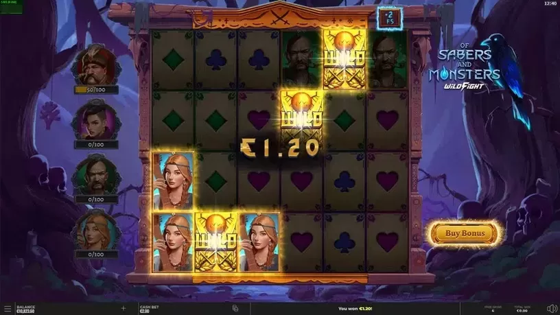 Of Sabers and Monsters slot screenshot 5
