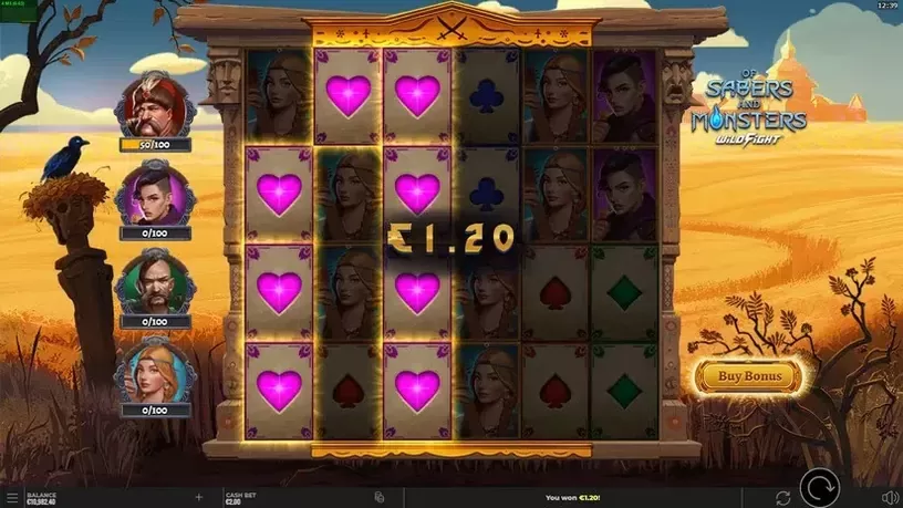 Of Sabers and Monsters slot screenshot 2