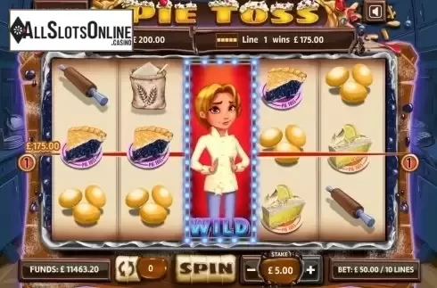 Expanding Sympbols screen. Pie Toss from GECO Gaming