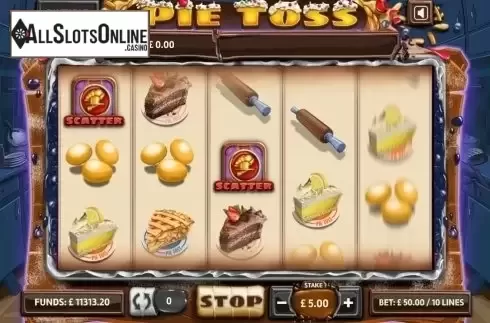 Scatter screen. Pie Toss from GECO Gaming