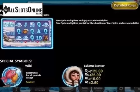 Paytable 2. Polar Breeze from Nucleus Gaming