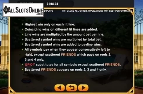 Game Screen. Spot (GMW) from GMW