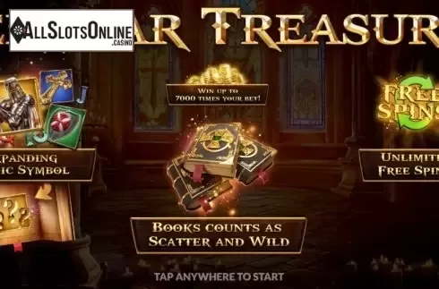 Start Screen. Templar Treasures from Slotmill