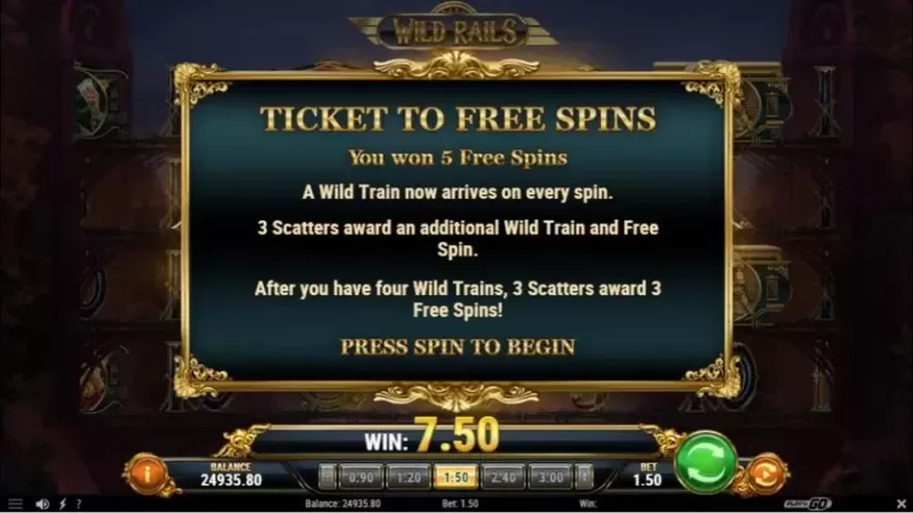 Wild Rails slot screenshot 5