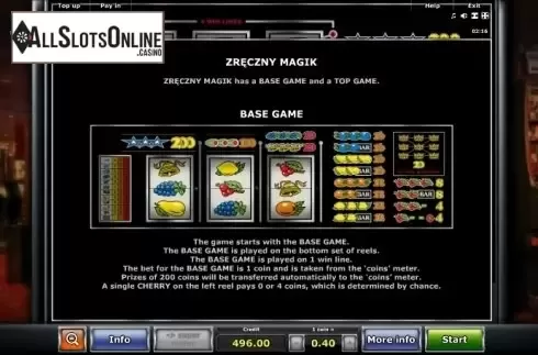 Paytable 2. Zrecnyk Magik® from Greentube