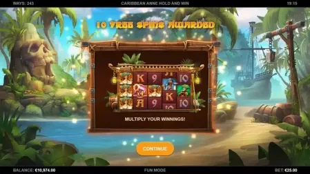 Caribbean Anne Hold and Win slot screenshot 2
