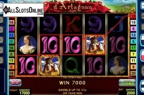 Game workflow . d'Artagnan Deluxe from Novomatic