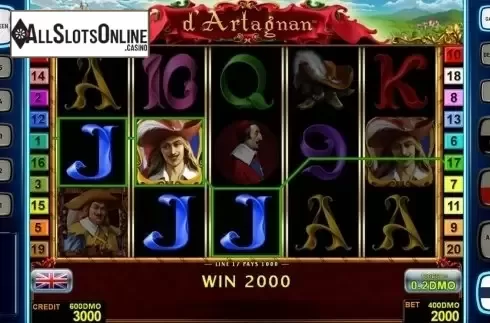 Game workflow 3. d'Artagnan Deluxe from Novomatic