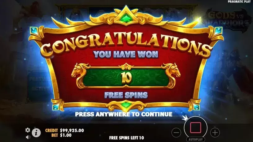 Gods vs Warriors slot screenshot 3