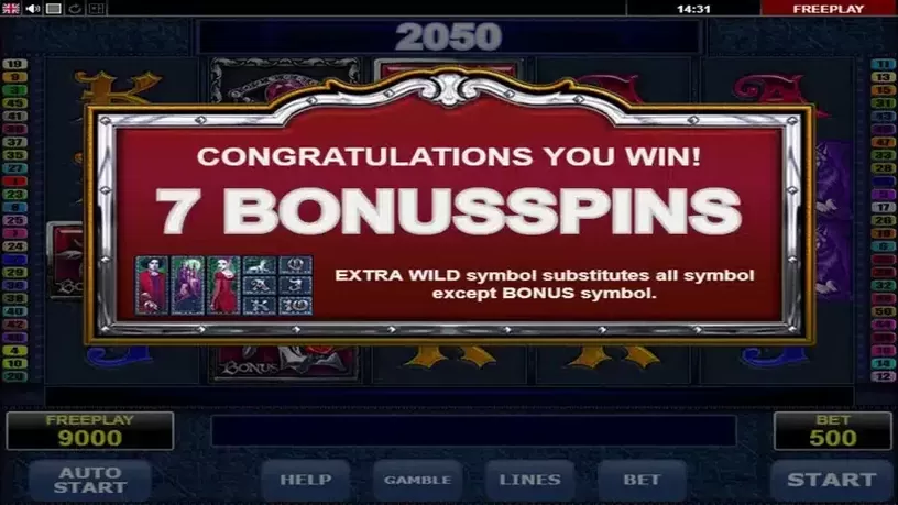 Vampires slot screenshot 3