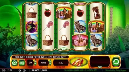 Wizard of OZ Ruby Slippers slot screenshot 1