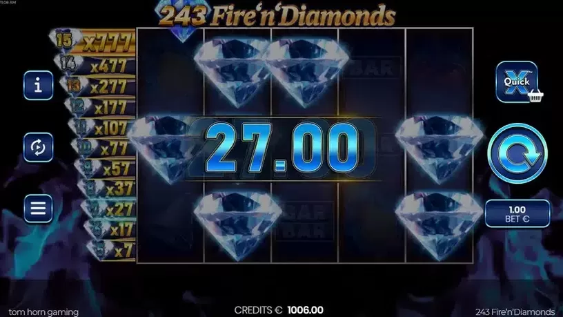 243 Fire'n'Diamonds slot screenshot 4