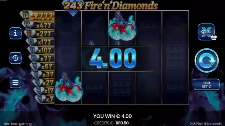 243 Fire'n'Diamonds slot screenshot 3