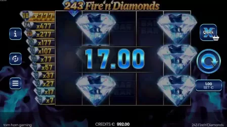 243 Fire'n'Diamonds slot screenshot 2