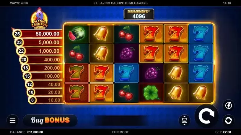 9 Blazing Cashpots Megaways slot screenshot 
