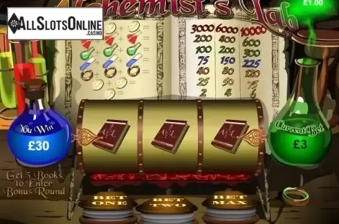Win Screen. Alchemists Lab from Playtech