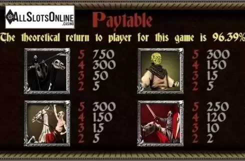 Paytable 2. Apokalypse Knigts from Join Games