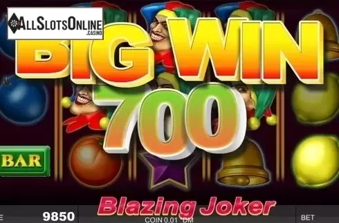 Big win screen. Blazing Joker from Noble Gaming