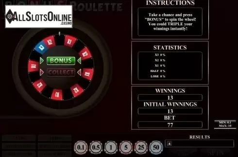 Game Screen. Bonus Roulette (iSoftBet) from iSoftBet