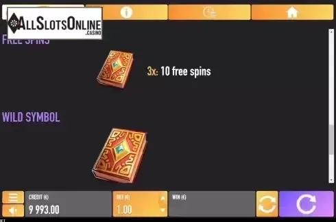 Free Spins / Wild Symbol screen