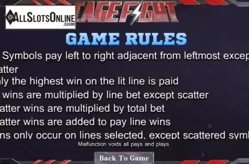 Game Rules. Cage Fight from SimplePlay
