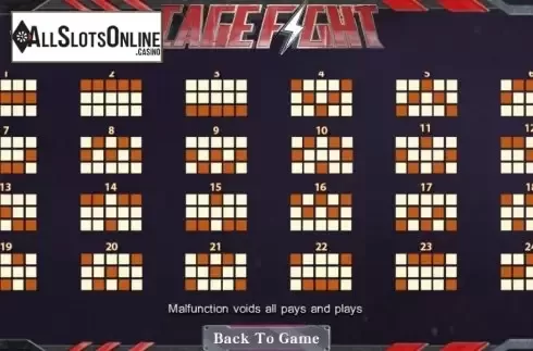 Paylines. Cage Fight from SimplePlay