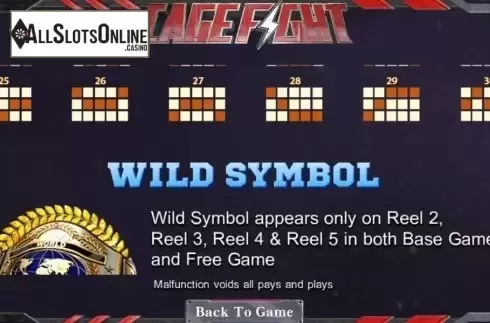 Paytable 1. Cage Fight from SimplePlay