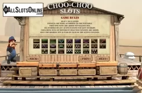 Paytable 2. Choo-Choo Slots from GamesOS