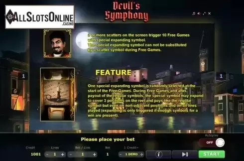 Features screen