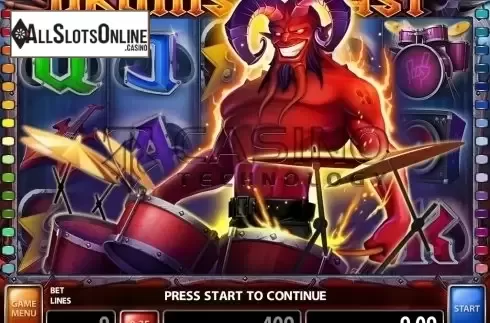 Win Screen . Drums Beast from Casino Technology