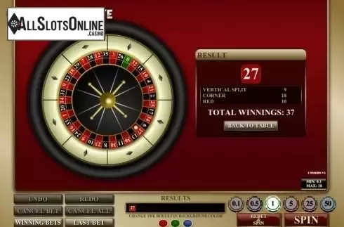 Game Screen. Easy Roulette (iSoftBet) from iSoftBet