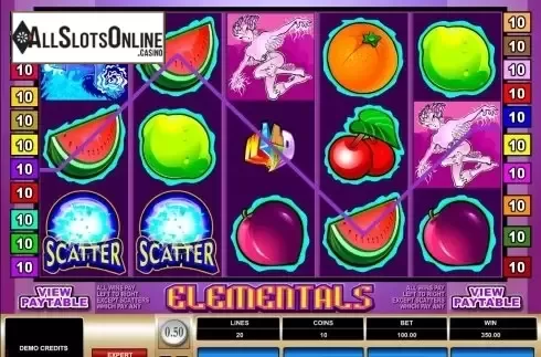 Screen6. Elementals from Microgaming