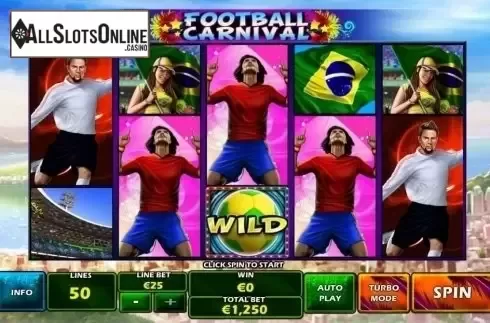 Reels screen. Football Carnival from Playtech