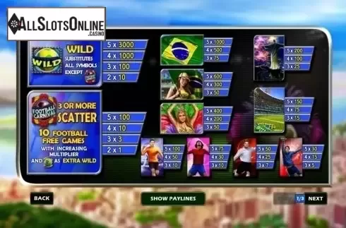 Paytable 1. Football Carnival from Playtech