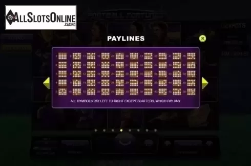 Paylines. Football Fortunes from RTG