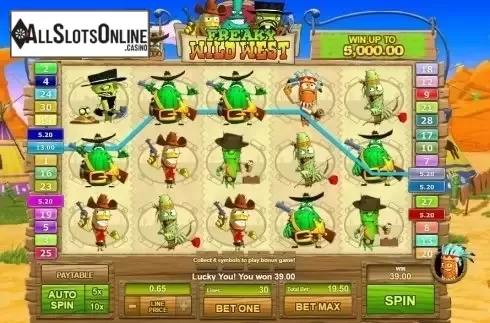 Win Screen . Freaky Wild West from GamesOS