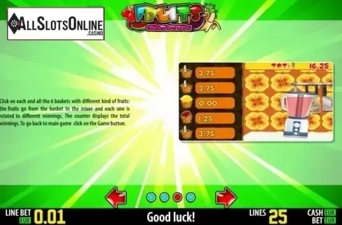 Paytable 3. Fruits Dimension HD from World Match
