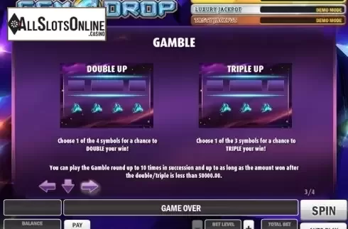 Paytable 3. Gem Drop from Play'n Go